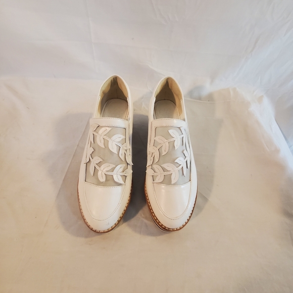 Anne Fontaine Size 36 White slip on Leather Platform Shoes - Picture 4 of 7